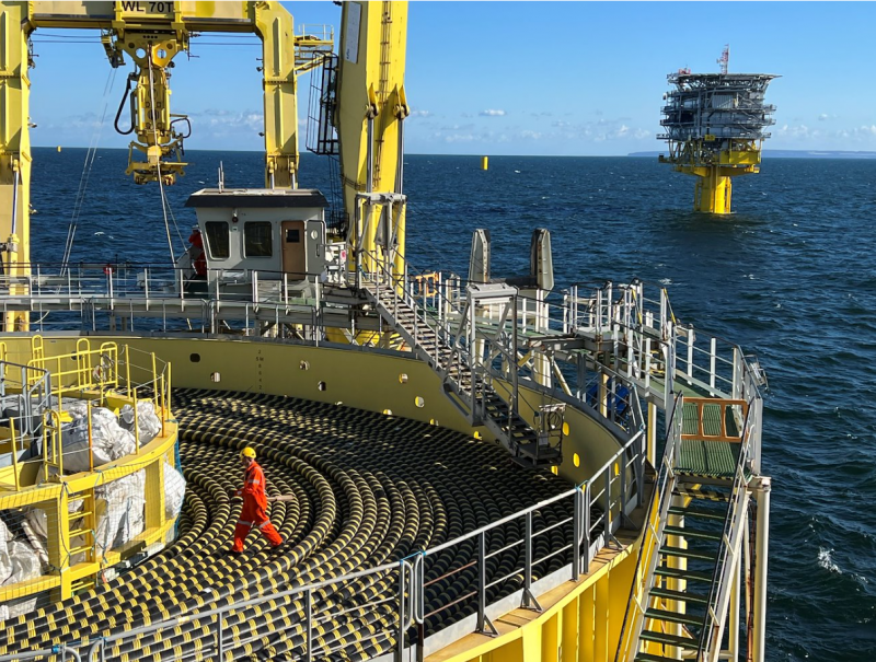 50Hertz submarine cable successfully pulled into Arcadis Ost substation platform Baltic Wind