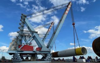 Loading of monopiles for the Baltic Power offshore wind farm