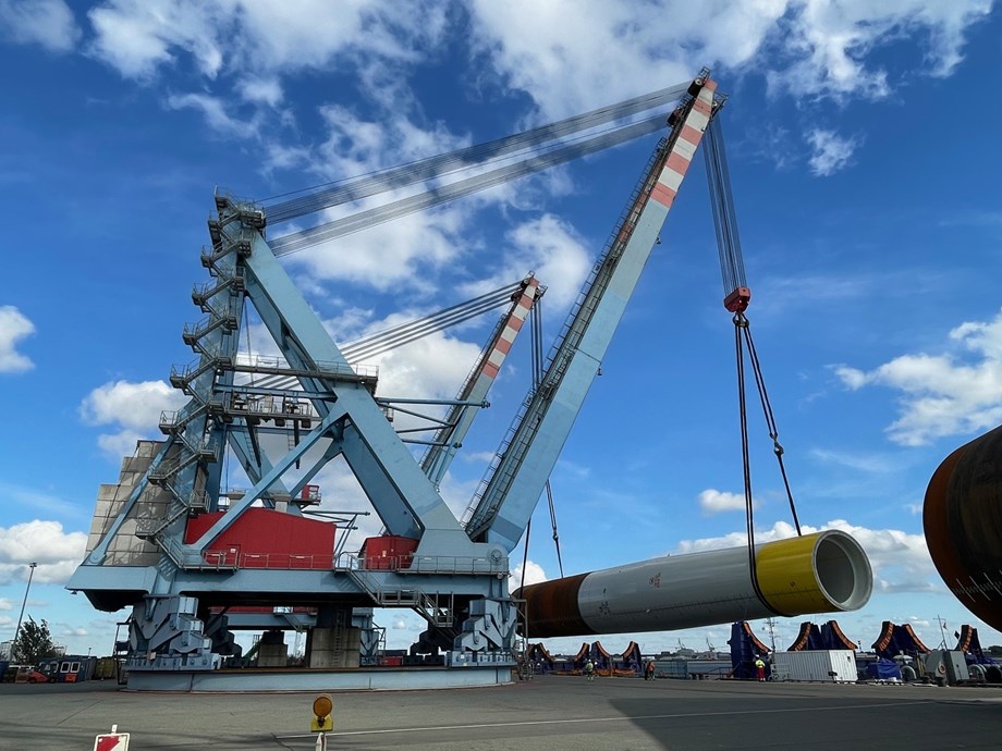 Loading of monopiles for the Baltic Power offshore wind farm