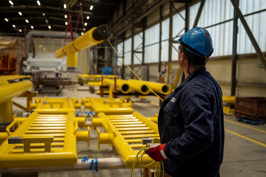 Production of steel structures for transition elements for the foundations of the Baltic Power farm in Niemodlin, Opolskie Voivodeship; Source: Baltic Wind