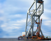 First foundation of the Baltic Power offshore wind farm installed by the Svanen floating crane