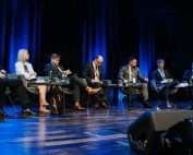 The “Guardians of the Wind: Protecting Baltic Offshore Assets” panel: (from the left); Capt. (N) Rafał Miętkiewicz, DSc, Assoc. Prof. from Polish Naval Academy, Kinga Dudzińska, Baltic & Nordic Countries Analyst at PISM, Janusz Gajowiecki, President of the Board at Polish Wind Energy Association, (Moderator) Roland Freudenstein, Brussels Office Director of the Free Russia Foundation, Tomasz Urbaniak, Head of Defence & Security at PGE Baltica, Niels Malskær, Energy Attaché at the Royal Danish Embassy to Poland, Airidas Daukšas, Vice Minister of Energy of the Republic of Lithuania