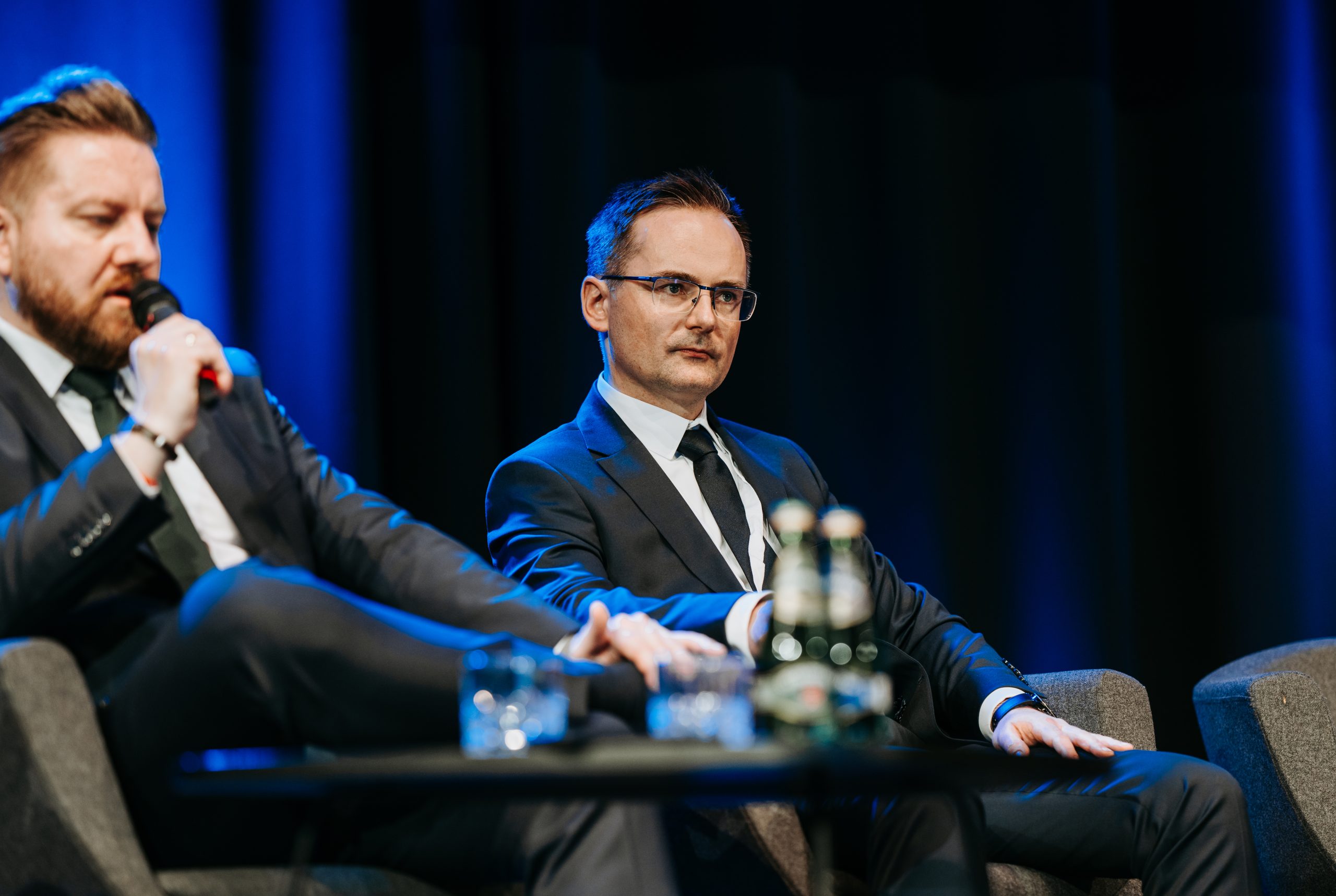 PGE Baltica CEO Bartosz Fedurek and Engineering Associate Director at Ocean WindS Marek Świerżyński at the Baltic Sea Offshore Wind Energy Summit's panel discussion titled "Ports of Power: Enabling Offshore Installation and Maintenance"