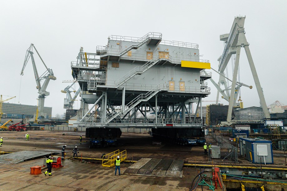 The steel structure of the Baltic Power offshore substation