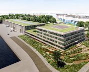 Computer animation of the Rostock Offshore Quarter at Warnemünde harbour. Photo: Bastmann+Zavracky Architekten.