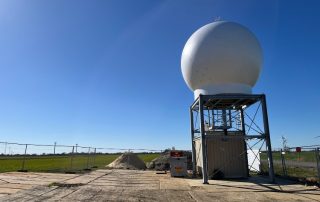 © Fraunhofer IWES/Jan Diettrich
The Dual Doppler Wind Radar measures the wind speed near Krummendeich in the district of Stade