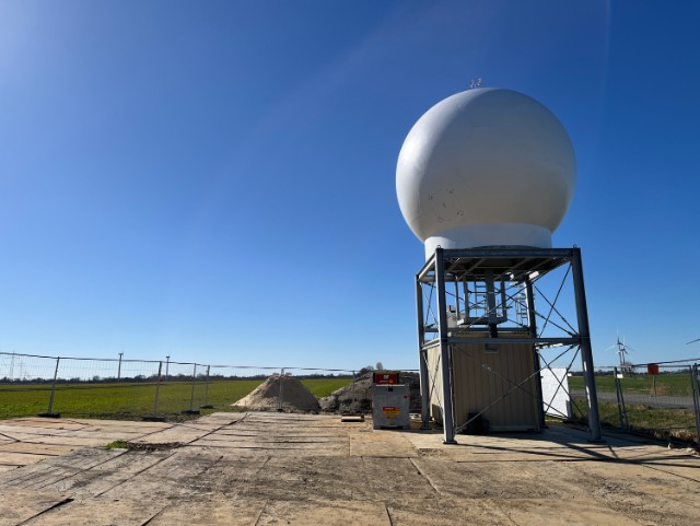 © Fraunhofer IWES/Jan Diettrich The Dual Doppler Wind Radar measures the wind speed near Krummendeich in the district of Stade
