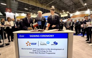 Remigiusz Paszkiewicz – President of the Management Board, Baltic Industrial Group Artur Sobolewski – President of the Management Board, Energomontaż-Północ Gdynia Bernard Fontana – Vice-President of the Management Board, EDF Group; Source: Baltic Industrial Group