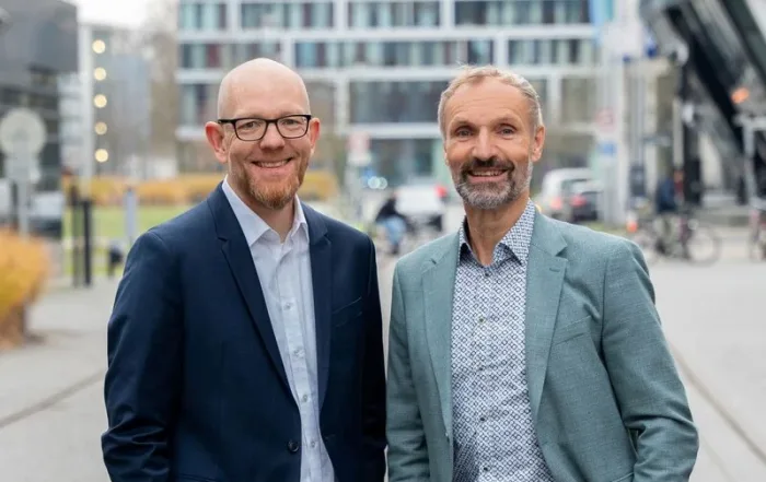 Matthias Brandt (right) hands over the management board of Deutsche Windtechnik to Ronny Meyer at the turn of the year. (Source: Deutsche Windtechnik)