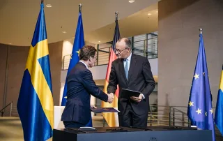 Prime Minister Ulf Kristersson and Germany’s Federal Chancellor Friedrich Merz in Berlin; Photo: Tom Samuelsson/Goverment Offices of Sweden