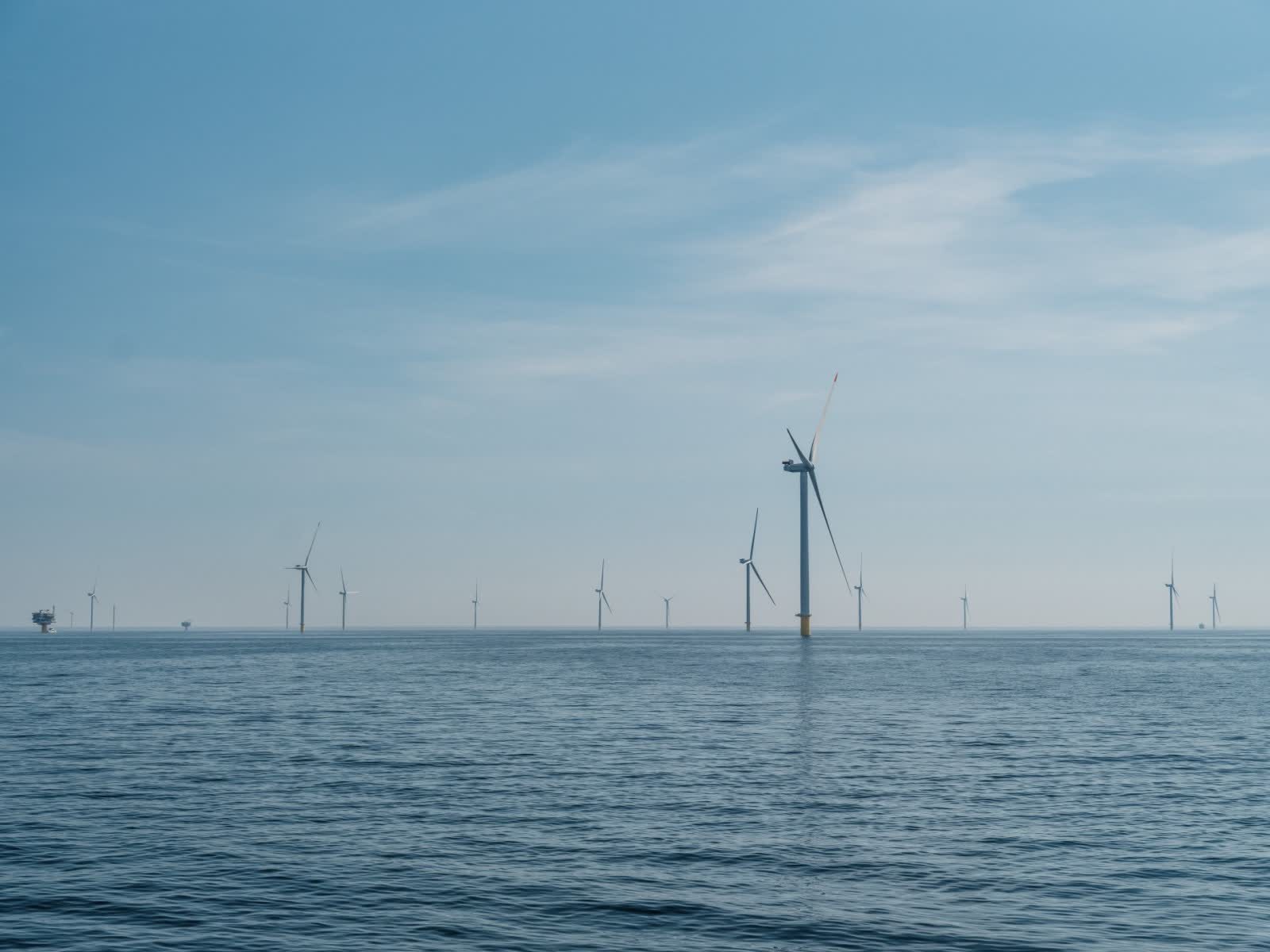 Baltic Power offshore wind farm under construction in the Polish Baltic Sea