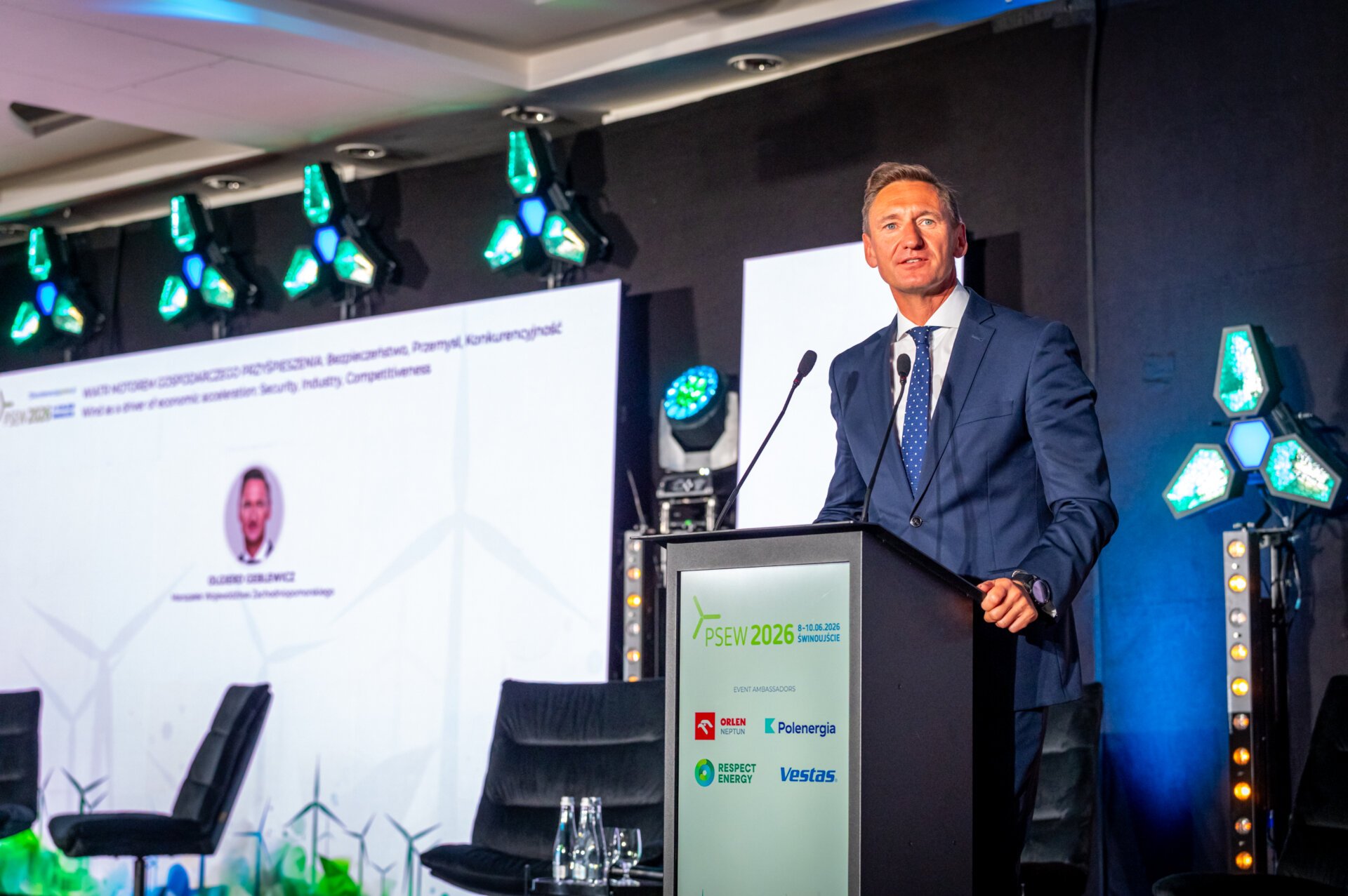 Marszałek Olgierd Geblewicz podczas konferencji PSEW 2026 w Świnoujściu